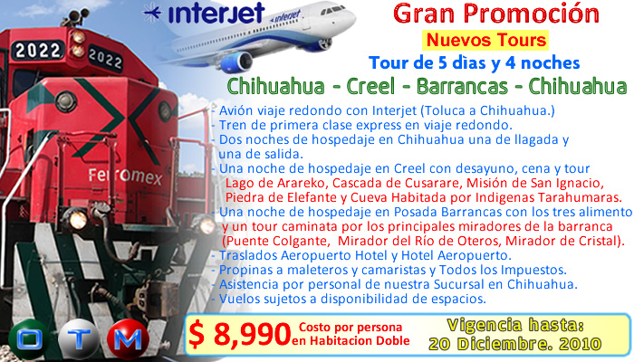 Promocion Especial Barrancas del Cobre